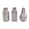 Silver Ceramic Geometric Dimensional Textured Vase Set with Varying Shapes & Grid Patterns